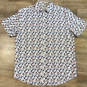 Bugatchi Short-Sleeve Geometric Print Shirt
